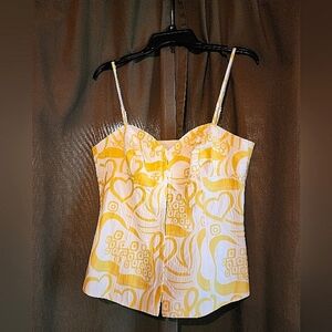 EUC TRINA TURK Poolside Gossip Hook & Eye Front Closure Tank